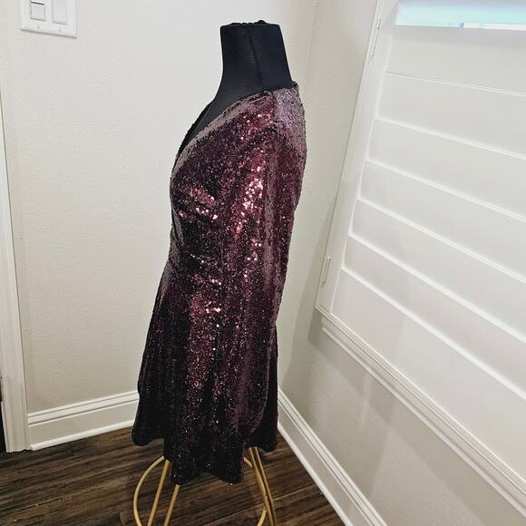 Aidan by Aidan Mattox Cocktail/Party Dress Light Blue Sequence- Women's Size 6 - Picture 2 of 3